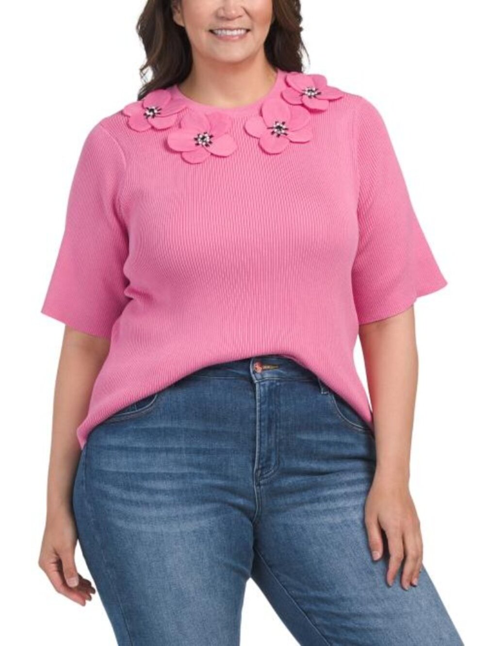 NANETTE LEPORE Plus 3d Floral Sweater - Picture 1 of 4